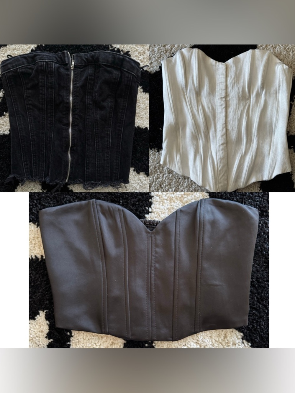 Bundle of 3 Zara Strapless Corset Tube Tops (XS/S)